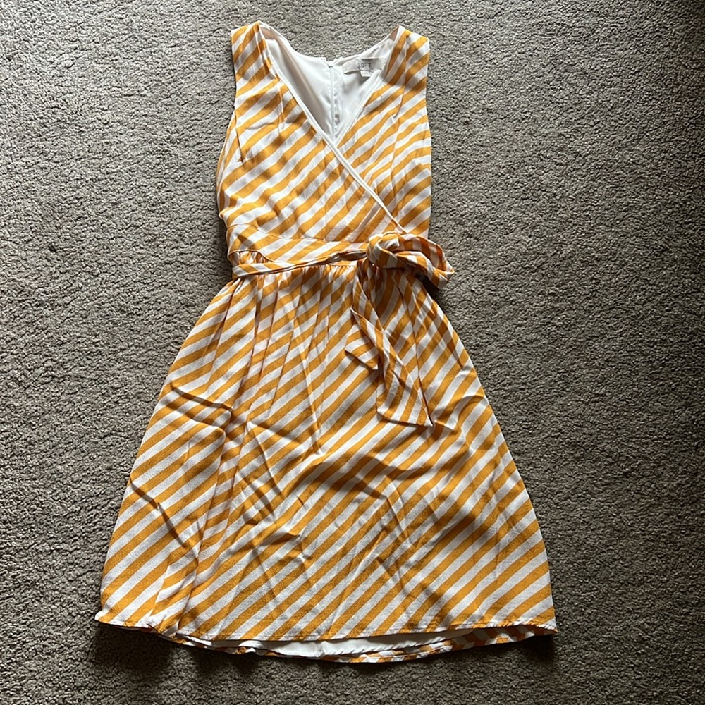 LOFT Orange Stripe Wrap Sun Dress